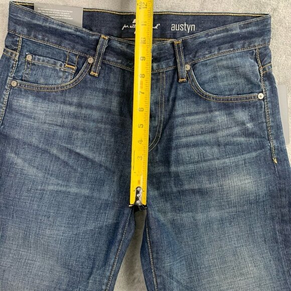 7 For All Mankind Jeans Mens 30x30” Austyn Dark Blue Denim Straight Leg Casual - Picture 8 of 12